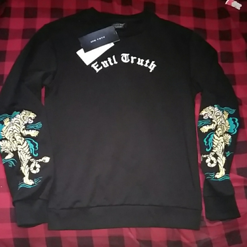 Zara Man black sweatshirt sweater